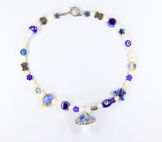 "Once in a Blue Moonshroom" Necklace