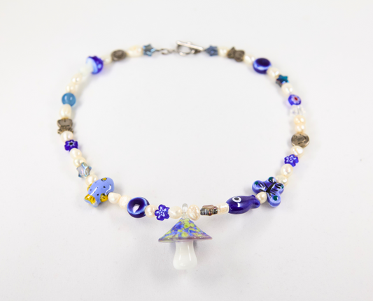 "Once in a Blue Moonshroom" Necklace