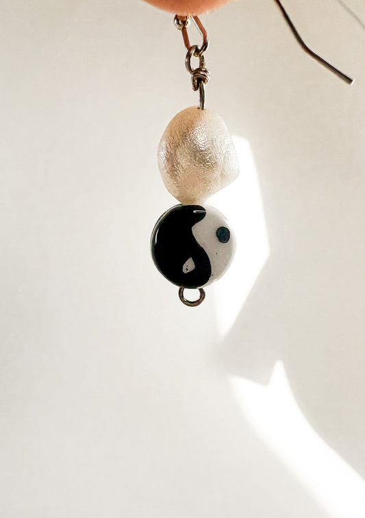 "Yin x Yang x Pearl - Silver" Earrings