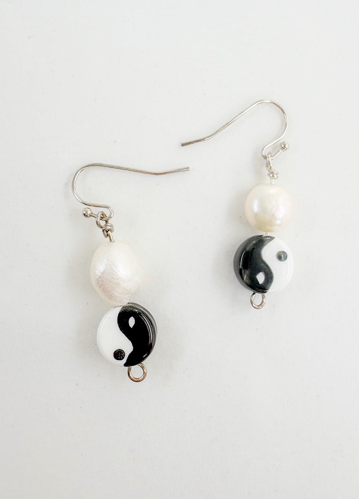 "Yin x Yang x Pearl - Silver" Earrings